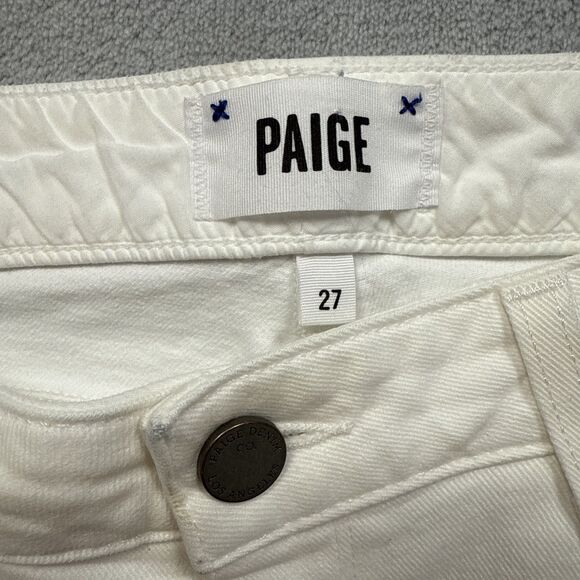 Paige Women’s 27 Jimmy Jimmy Crop White Jeans Stretch Cotton USA - Picture 4 of 7
